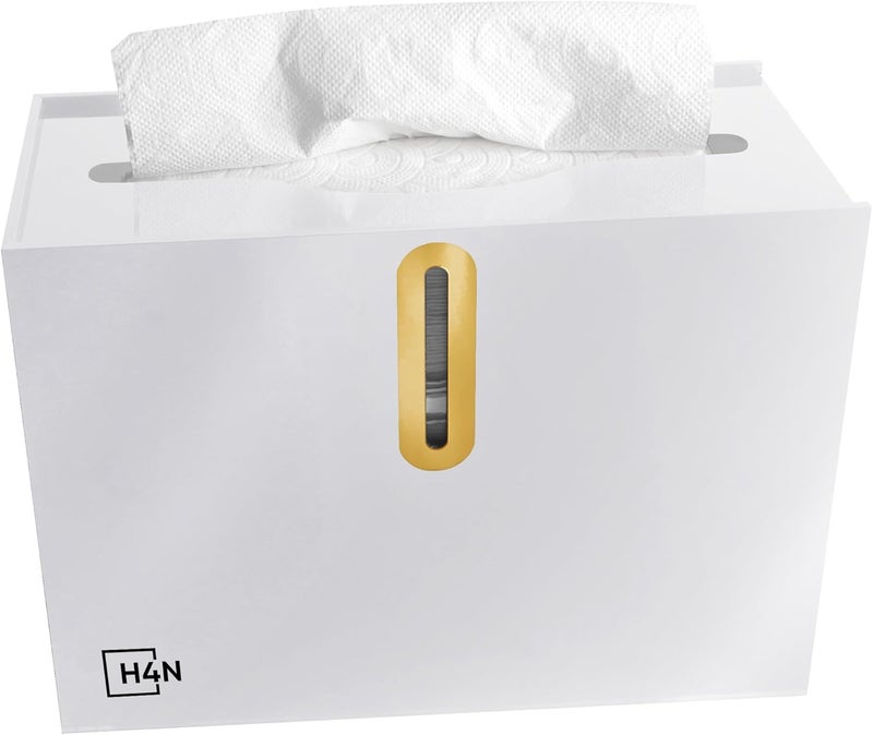 H4N Multifold Hand Paper Towel Dispenser Countertop, Compact Design, Single Sheet Dispensing for Home and Commercial Use, White - Image 1